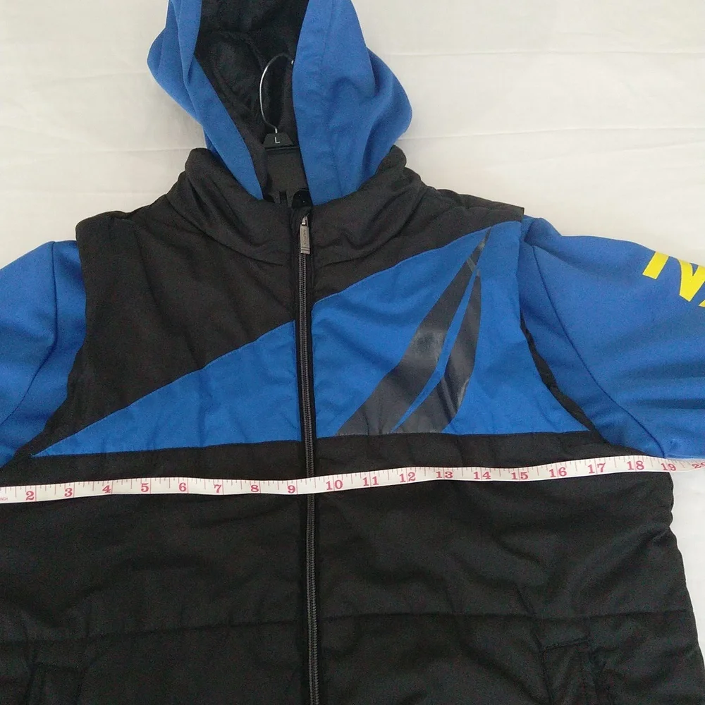 Nautica Boys Hybrid Quilted Hooded Puffer Jacket Size L/G , Winter - Picture 11 of 12